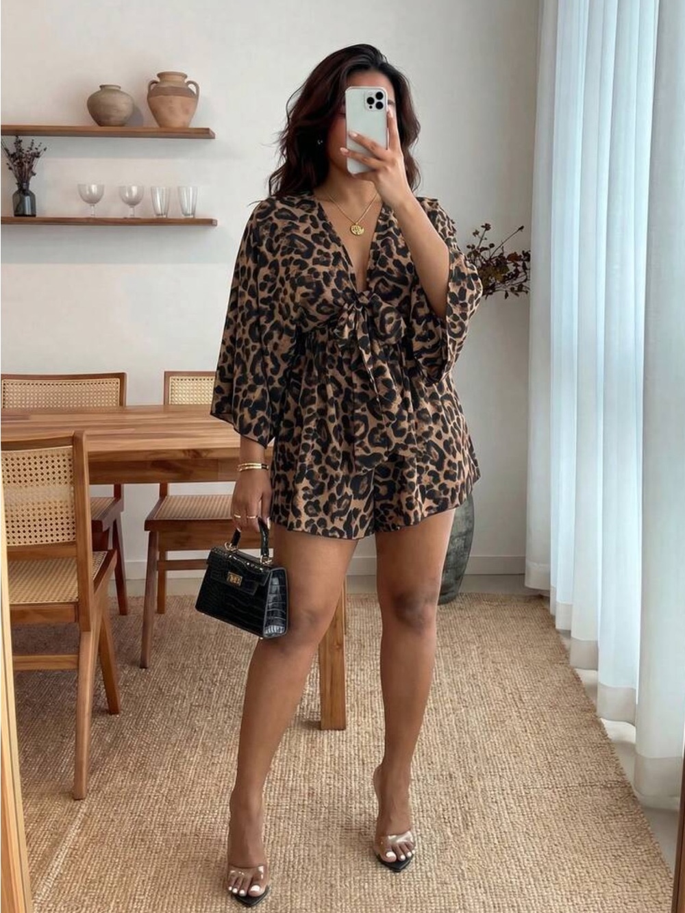 Enliva Plus Size Women's Elegant Leopard Print Jumpsuit